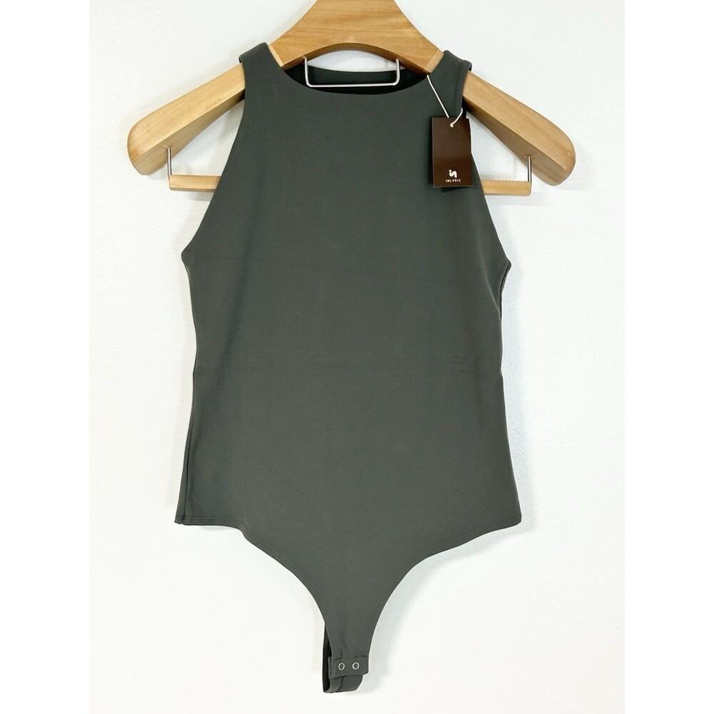 NWT Inlyric Bodysuit Butter Soft Grey Small Sleeveless Tank Top - Picture 1 of 4
